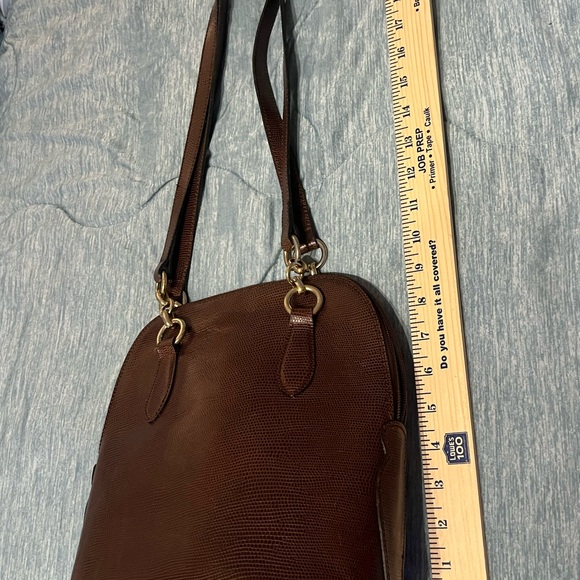 Saks Fifth Avenue Vintage Dark Brown Calfskin and Brass Bucket Bag - Picture 15 of 16